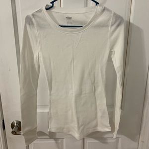 Basics, White, Long-Sleeved Old Navy Shirt